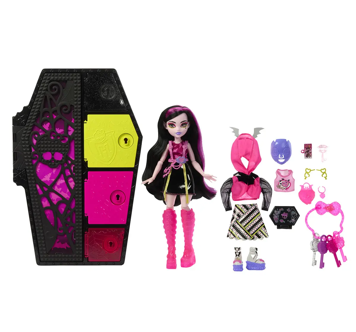 Monster High Skulltimate Secrets Neon Frights Draculaura Doll, 4Y+, Multicolour