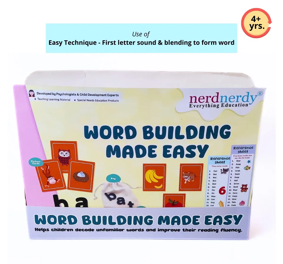 NerdNerdy Wordworks-Word Building Made Easy, Decode unfamiliar words-improves reading, 4yrs+