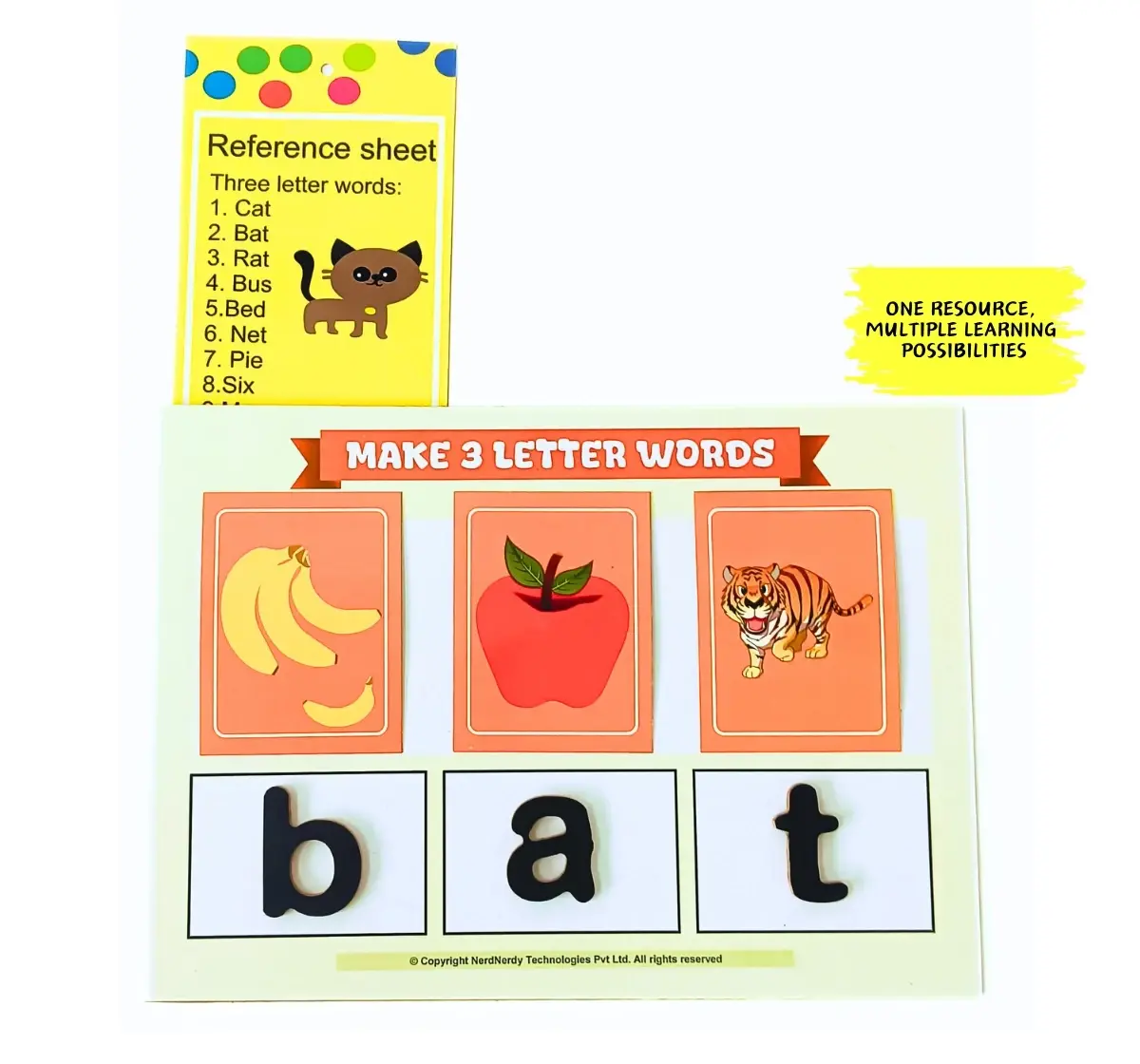NerdNerdy Wordworks-Word Building Made Easy, Decode unfamiliar words-improves reading, 4yrs+