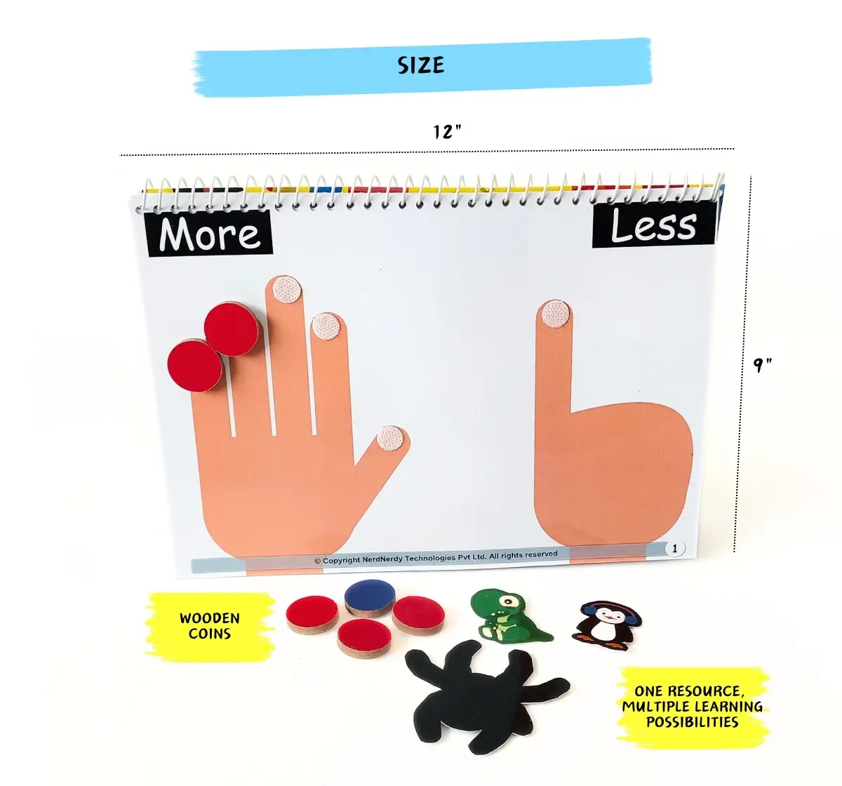 NerdNerdy Opposites Level 1 for 3Y+: Hands-on Teaching Learning Material for home & classroom