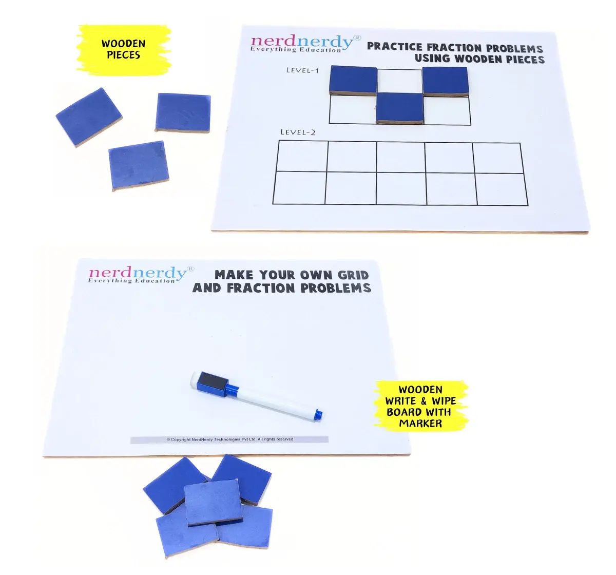 NerdNerdy Fraction Fun, Understanding Fractions through interactive learning, Teaching Learning Material for 7Y+ children