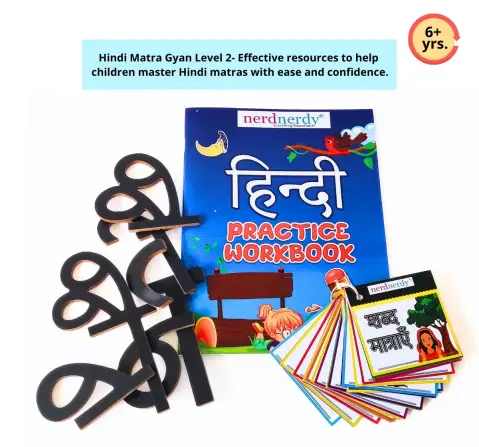 NerdNerdy Hindi Matra Gyan level 2, Great Teaching Learning Material for 6Y+ children