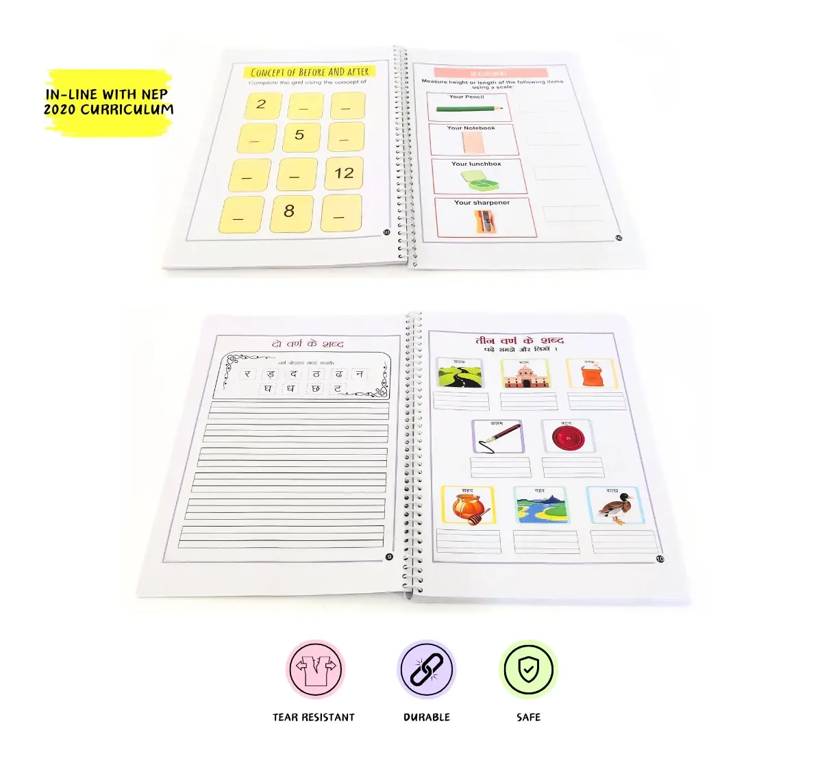 NerdNerdy Workbook -Task Rubric Level 1 for 5yr old, All in one worksheets for UKG, Set of 160+ worksheets