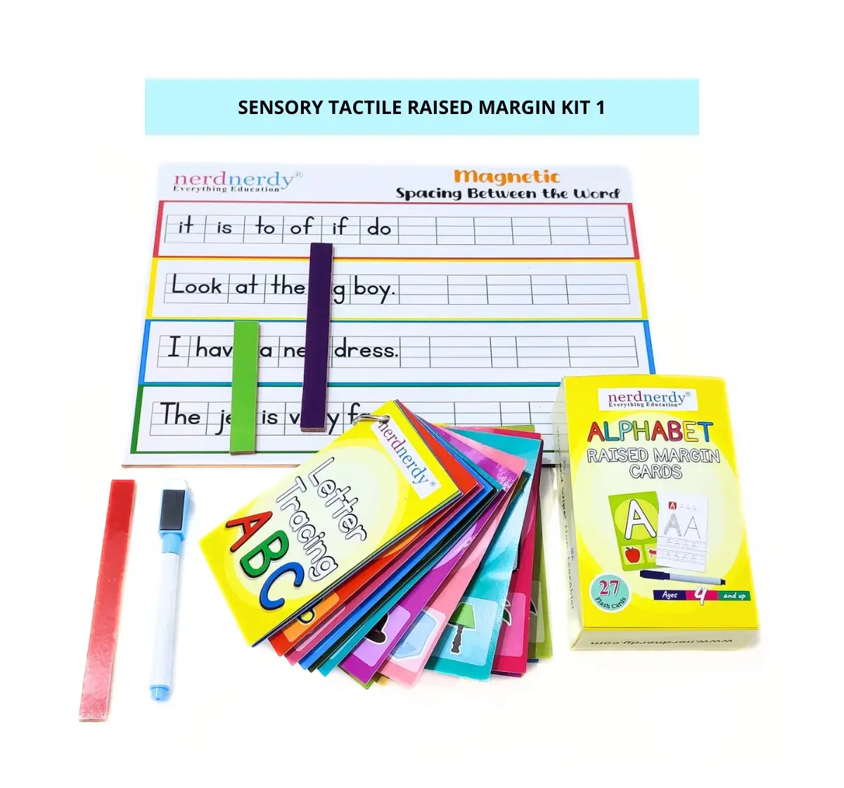 NerdNerdy Sensory Tactile Raised margins Kit - Level 1,   kit for those with defecit in fine motor skills, dyslexia, dysgraphia, autism etc