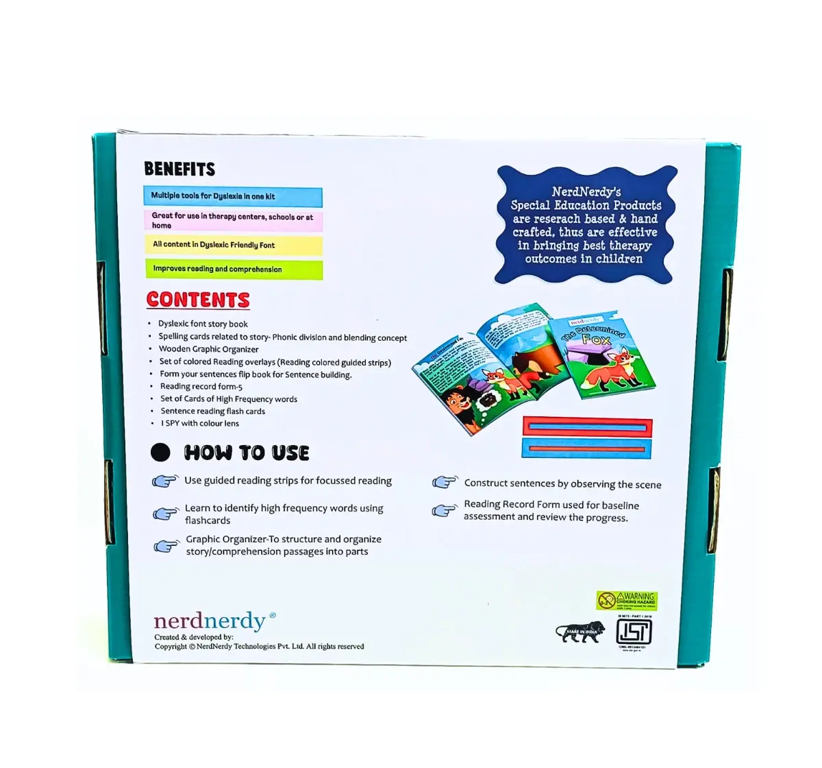 NerdNerdy Dyslexia Kit, learning disability, kit for 6Y+