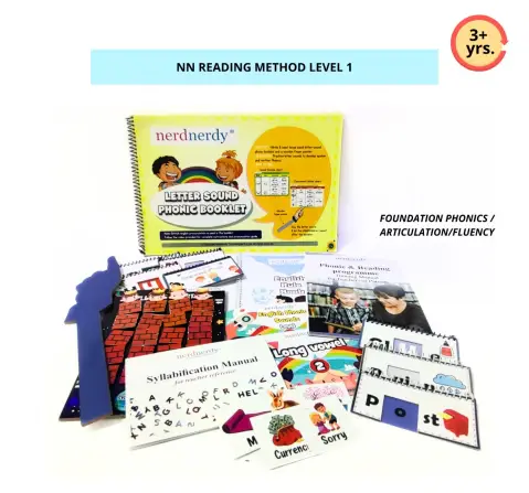 NerdNerdy's Reading Method Level 1, Syllables to Phonics, 3Y+, Research Backed Reading method