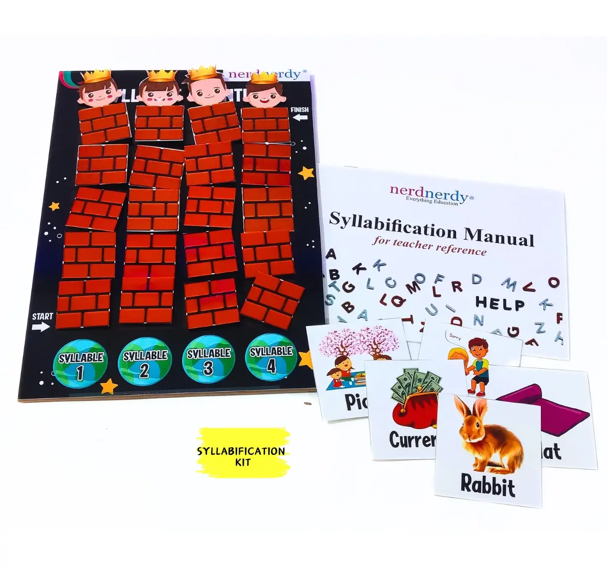 NerdNerdy's Reading Method Level 1, Syllables to Phonics, 3Y+, Research Backed Reading method