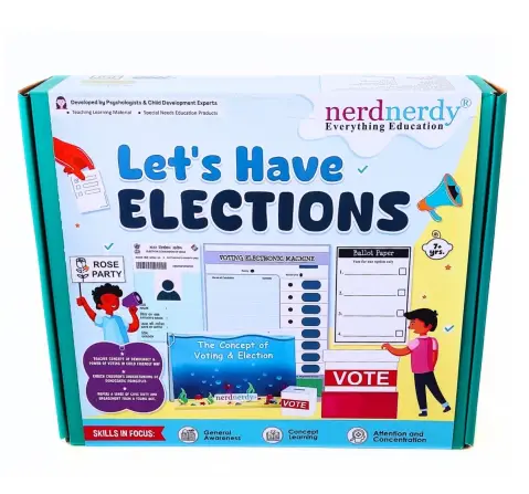 NerNerdy Lets have Elections, 7Y+, A Perfect Teaching Learning Material to Introduce Young Minds to The Power of Democracy, Interactive game, Birthday gift