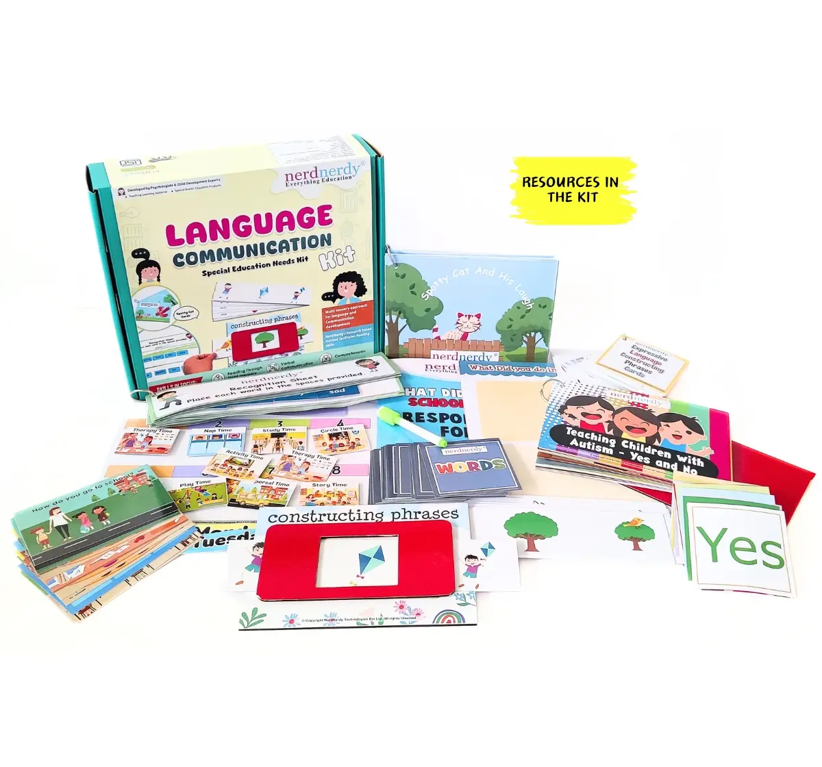 NerdNerdy Language and Communication Kit, Includes language and communication resources useful for children with Autism or those with speech delays