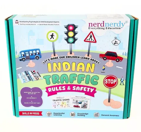 NerdNerdy Indian Traffic Rules & Safety, Interactive resource, hours of fun and learning for 5Y+ preschoolers