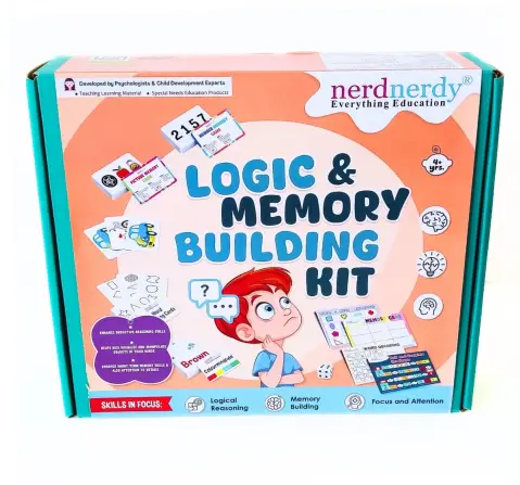 NerdNerdy Logic & Memory Building Kit, Psychologist developed, 4 games, 5+yr, Focus on assessing child's memory and logical thinking skills