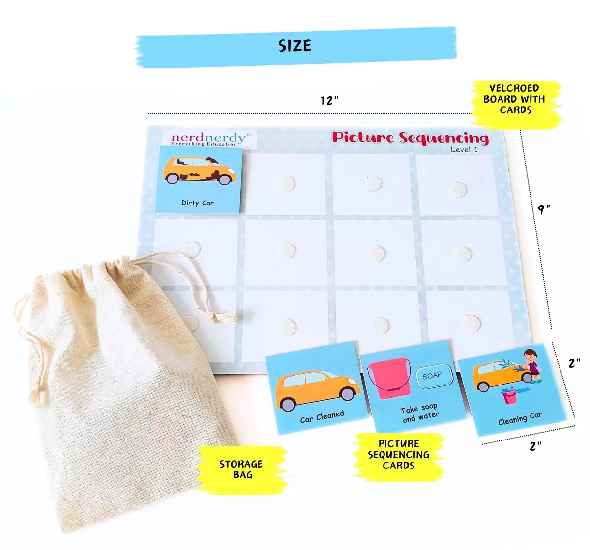 NerdNerdy Picture Sequencing 1, Interactive Event Sequencing for 3+yr old children, Can also be used for children with Special needs