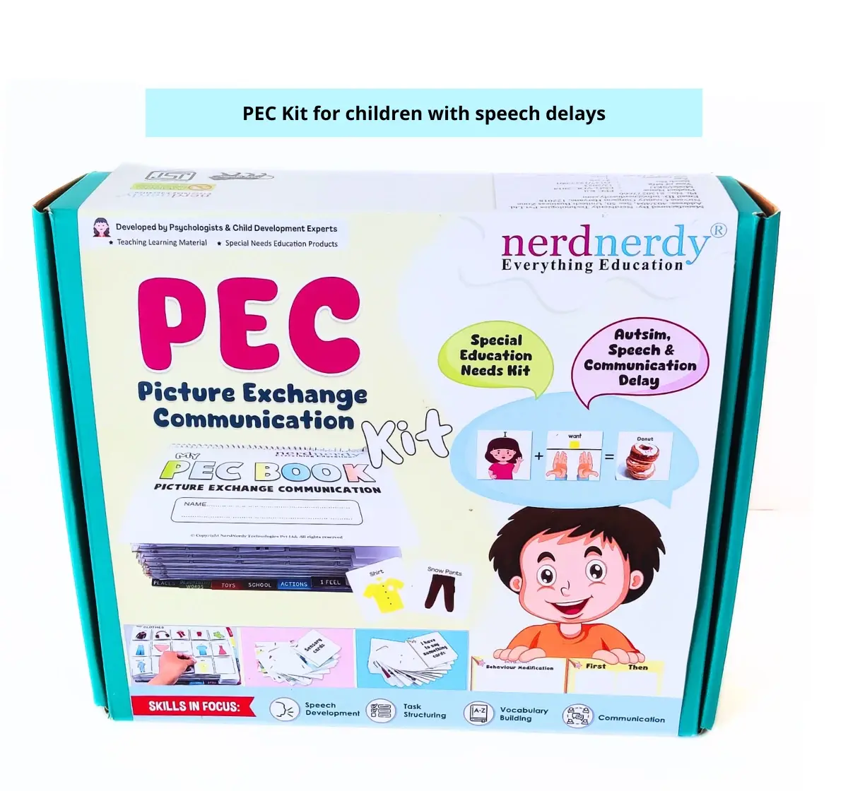 NerdNerdy PEC Kit, Picture Exchange Communication Kit Level 1, For Special Needs, Speech Delays, Autism, Speech Therapy etc