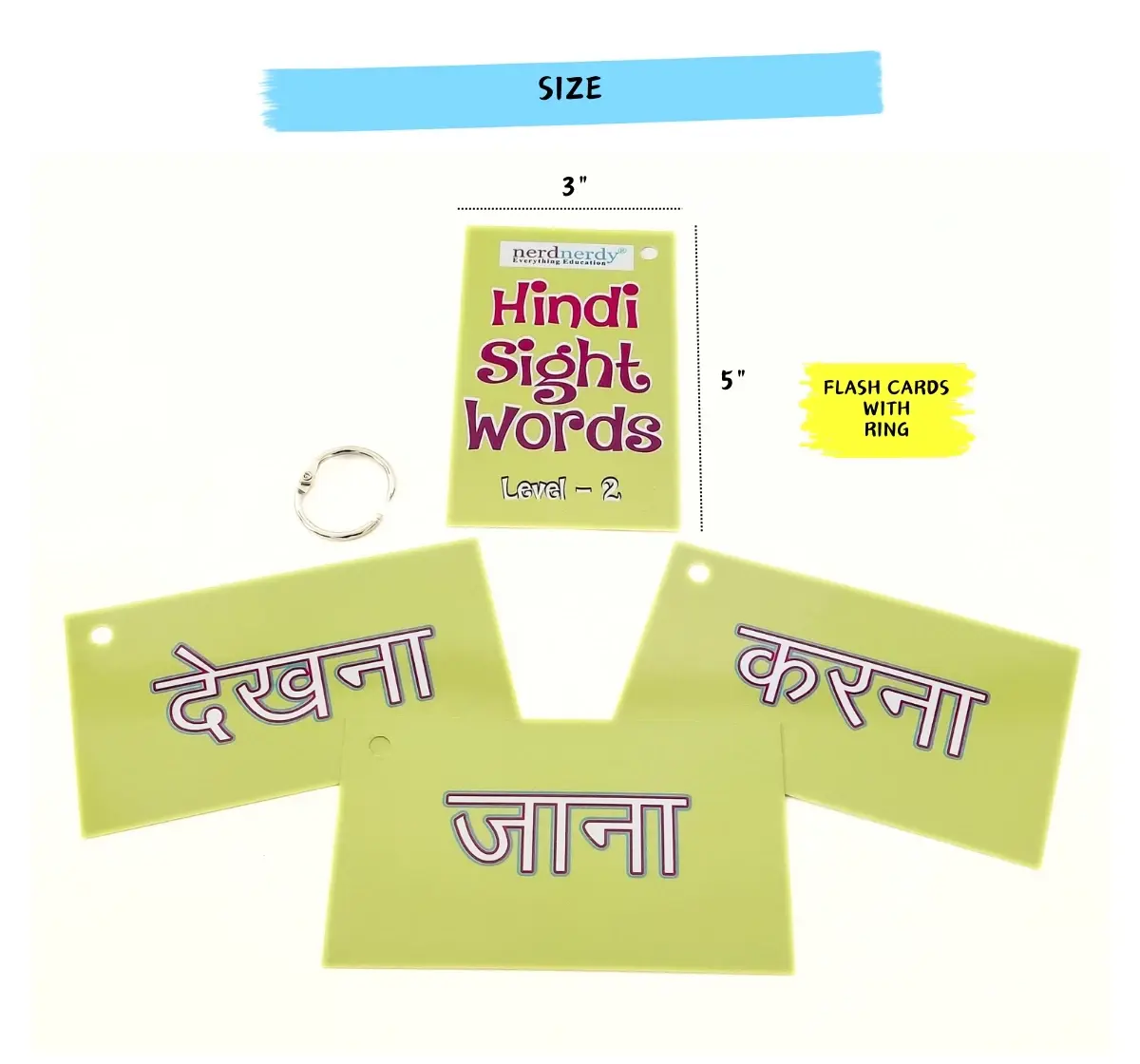 Nerdnerdy Hindi Sight Words Flash Cards Level-2
