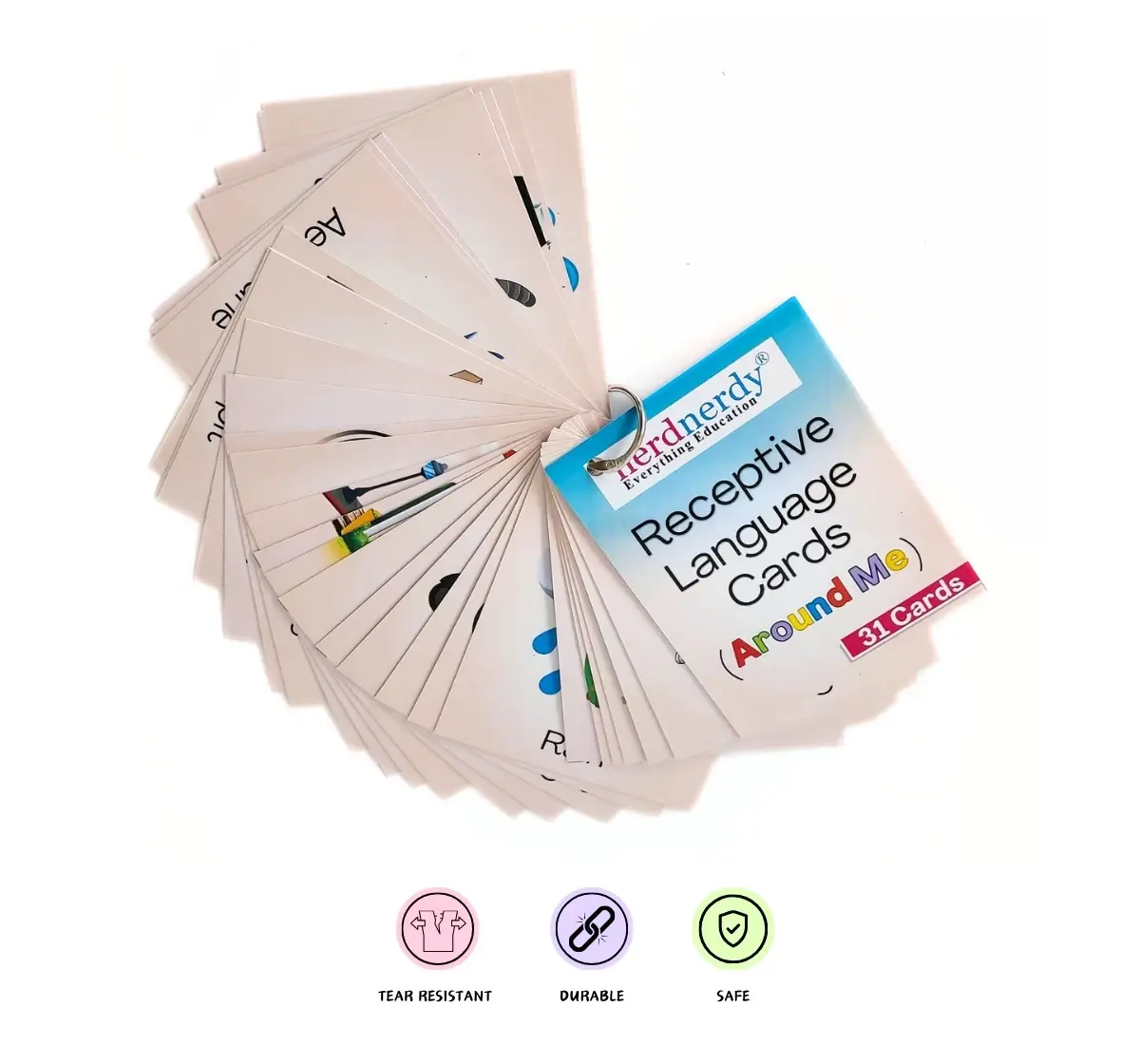 NerdNerdy Receptive Language Vocabulary Cards Level 2 -AROUND ME 3Y+