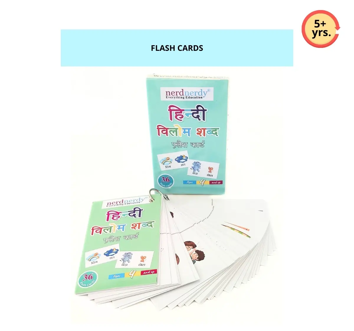 NerdNerdy Hindi Opposites Flashcards, Hindi Opposites Flashcards, 5Y+, Language Building, Early Learning, Hindi words
