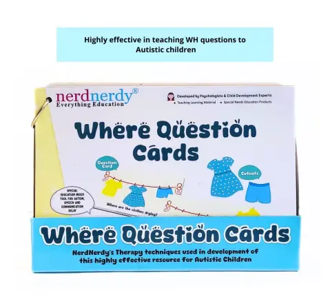 NerdNerdy Where Question, Interactive hands on cards for children with Autism Can be used for Speech Therapy, Occupational Therapy and ABA