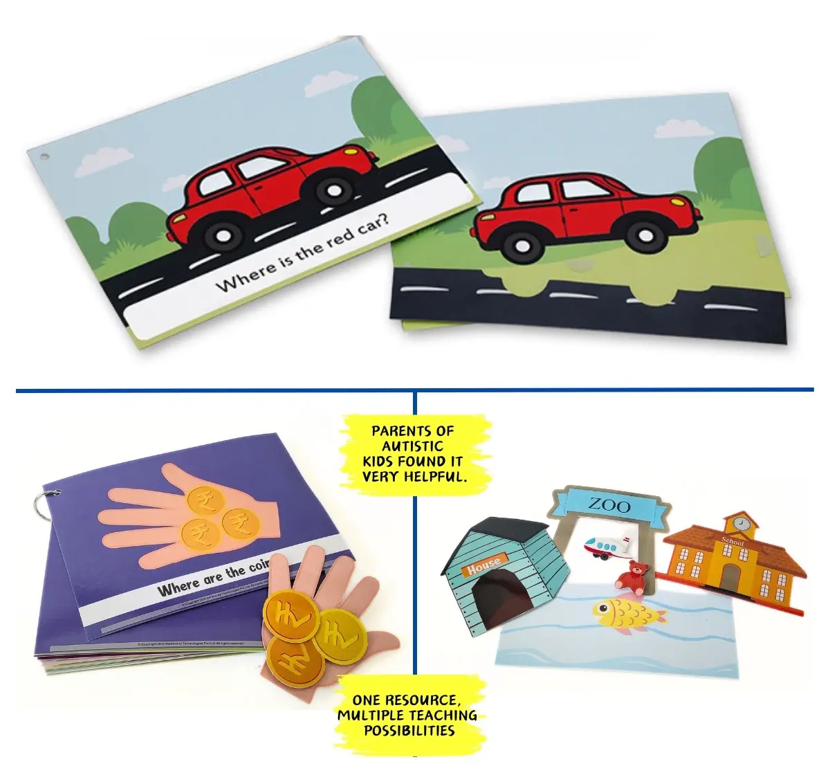 NerdNerdy Where Question, Interactive hands on cards for children with Autism Can be used for Speech Therapy, Occupational Therapy and ABA