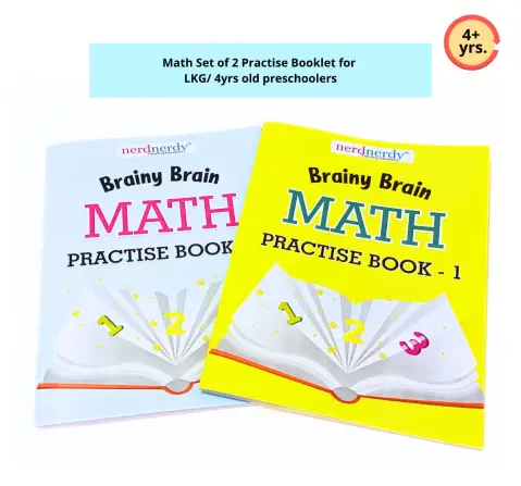 NerdNerdy Brainy Brain, Set of Two Math Practice Books, 4Y+
