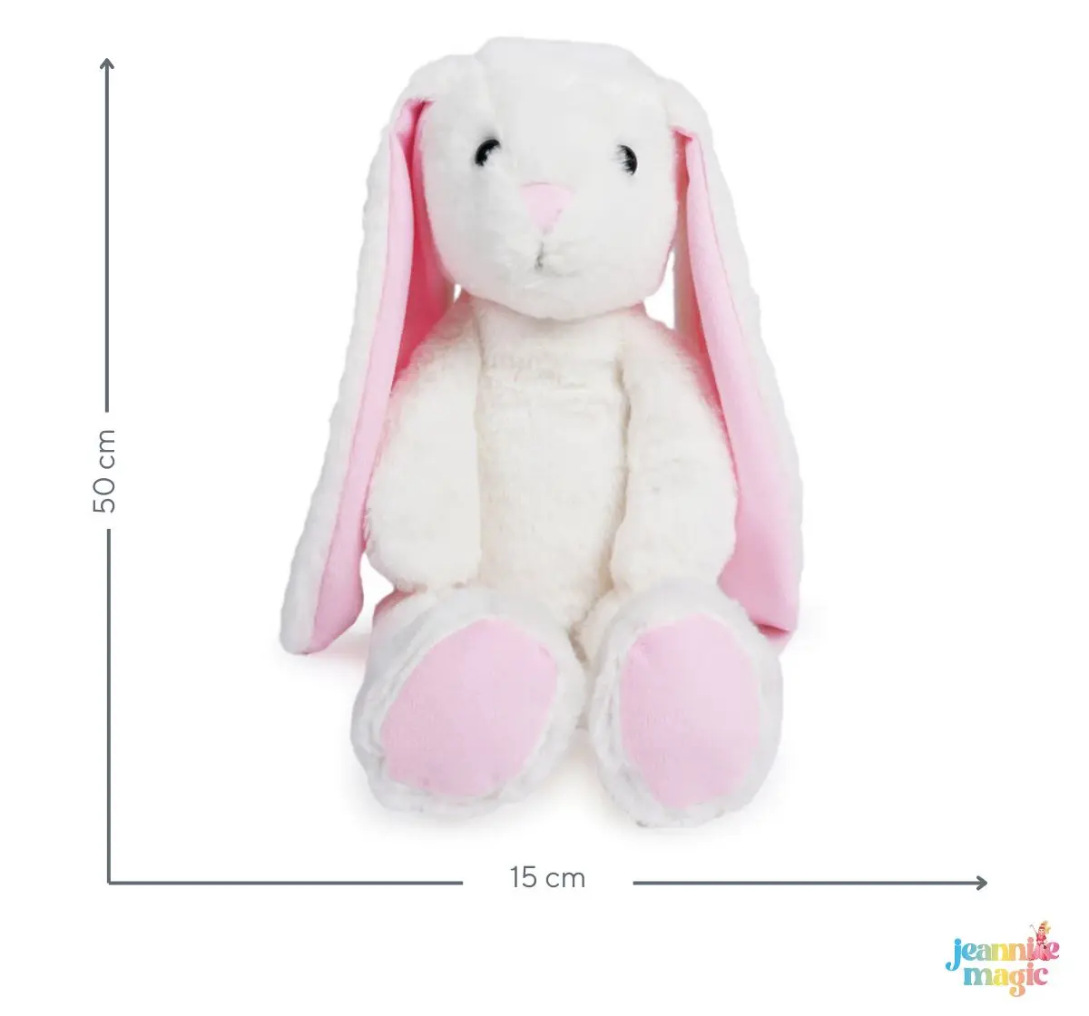 Jeannie Magic Flappy Ears Cute Bunny White Soft Toy, 0M+