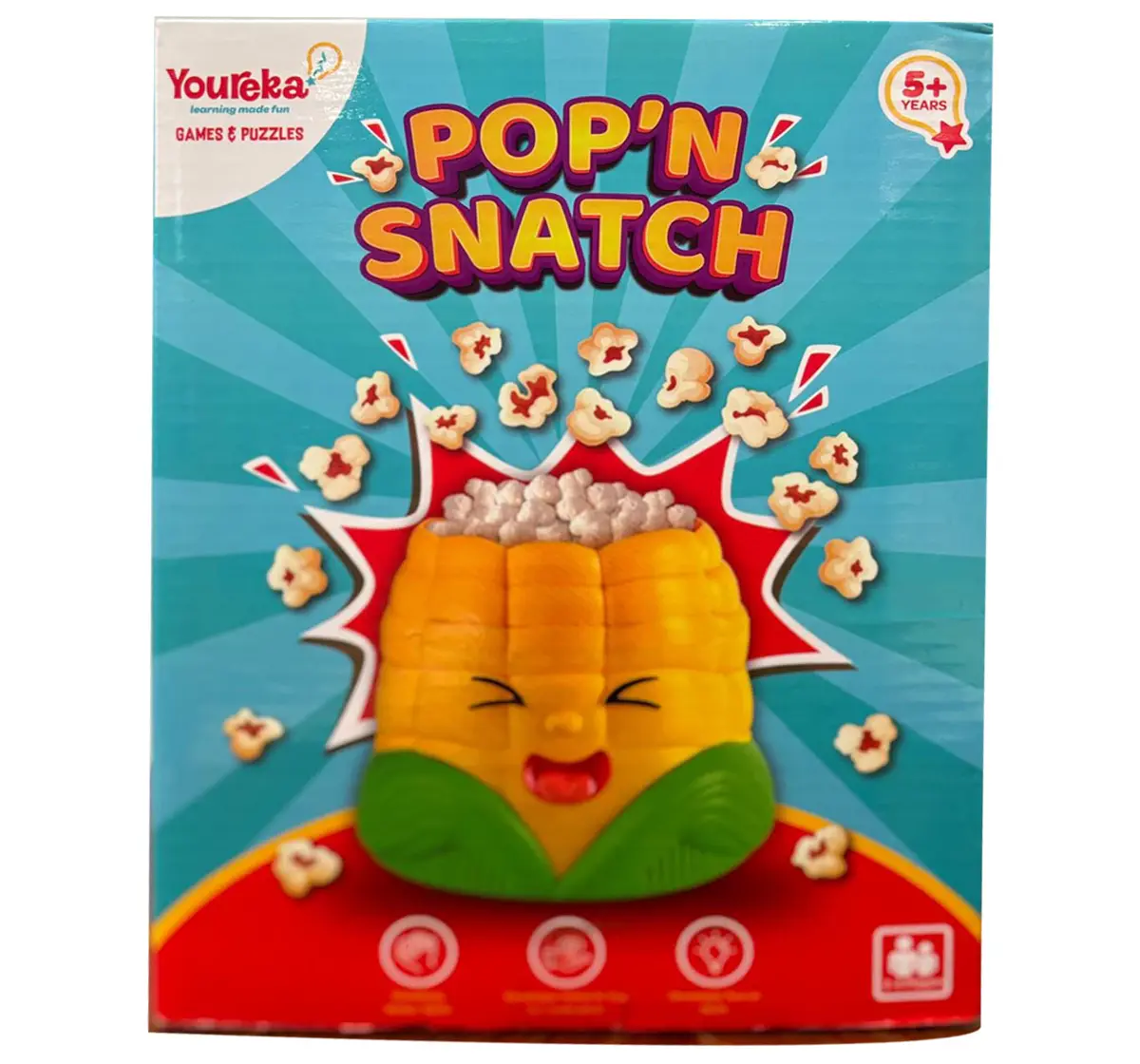 Youreka POP N Snatch Game, Popcorn Board Game, 5Y+