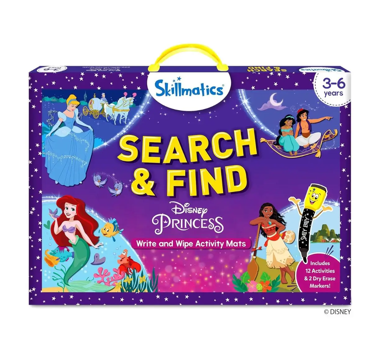 Skillmatics Search & Find Disney Princesses, Reusable Activity Mats , 3Y+