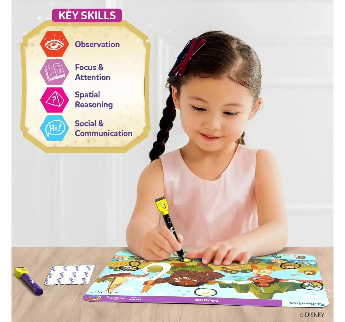 Skillmatics Search & Find Disney Princesses, Reusable Activity Mats , 3Y+
