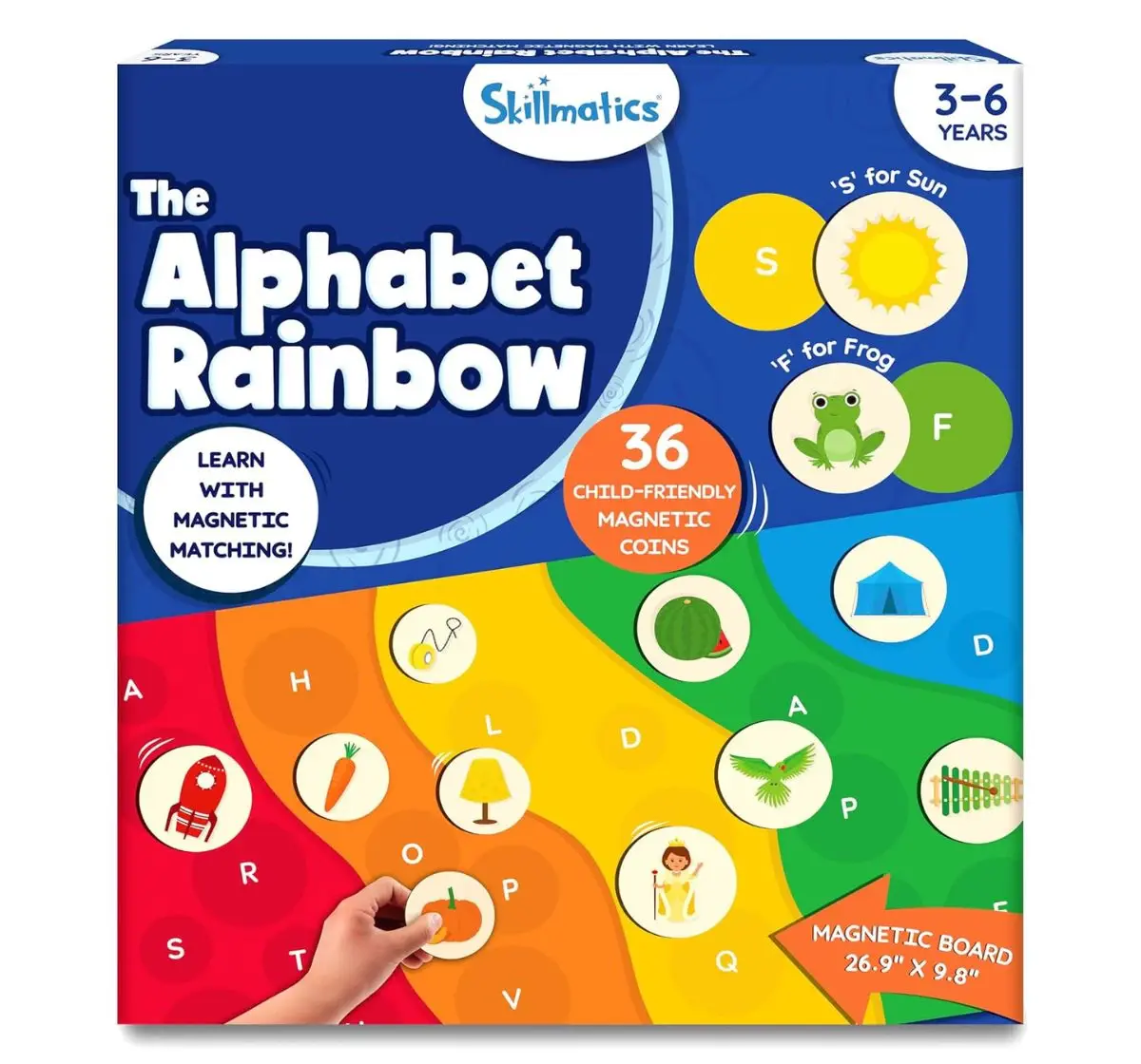 Skillmatics Alphabet Rainbow, Magnetic Matching Activity, 3Y+