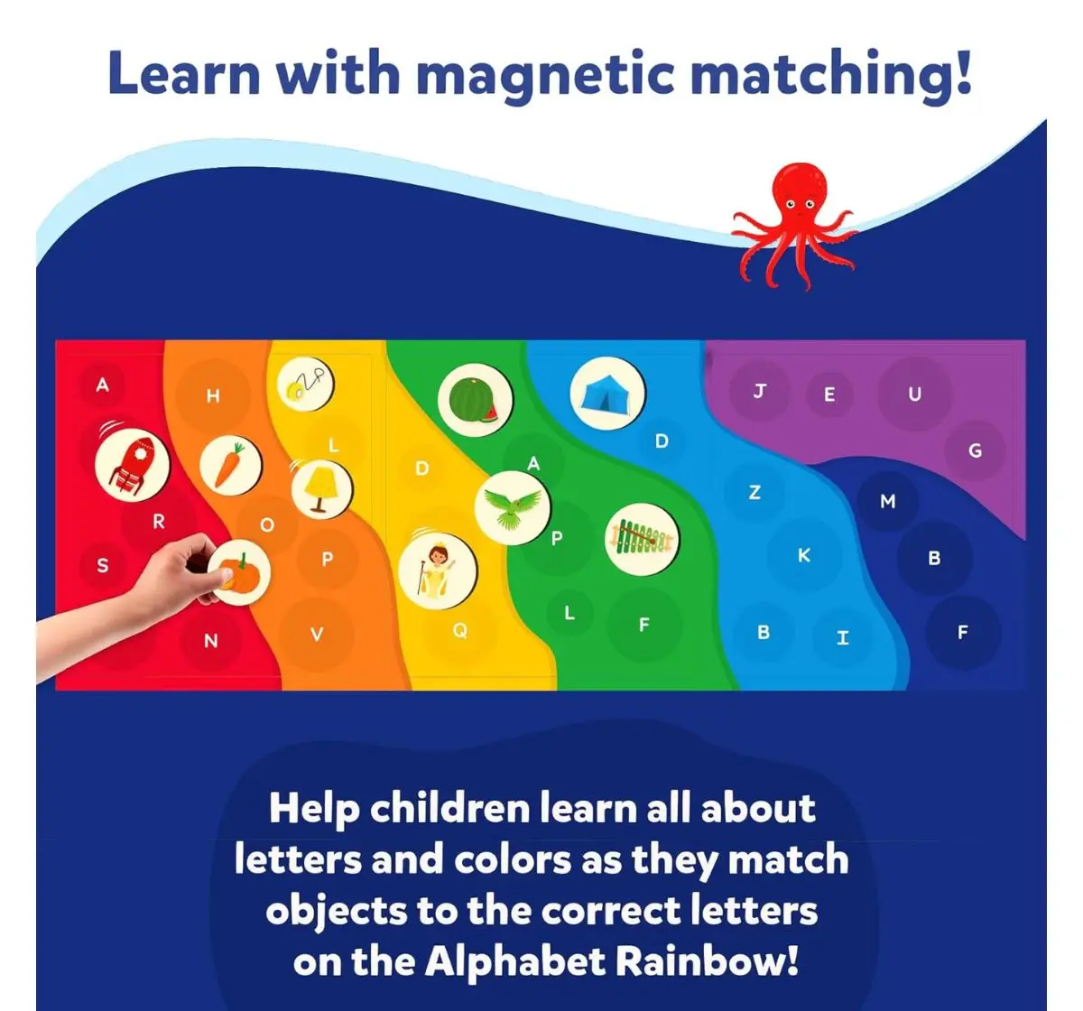 Skillmatics Alphabet Rainbow, Magnetic Matching Activity, 3Y+