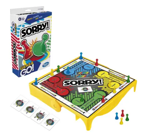 Hasbro Gaming Sorry! Grab and Go Travel Game, 6Y+, 2-4 Players