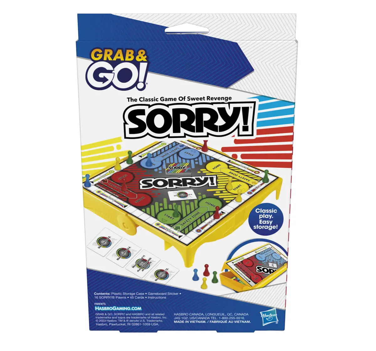 Hasbro Gaming Sorry! Grab and Go Travel Game, 6Y+, 2-4 Players