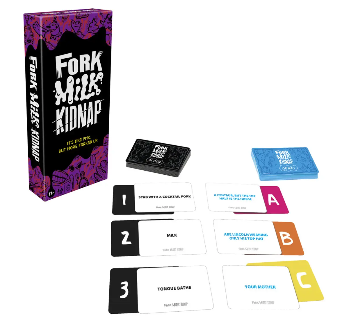 Hasbro Gaming Fork Milk Kidnap Game for Adults Only, 17Y+, 3 to 10 Players