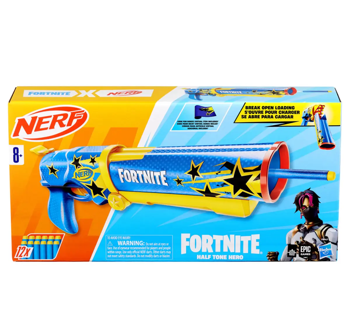Nerf Fortnite Half Tone Hero Blaster, 8Y+