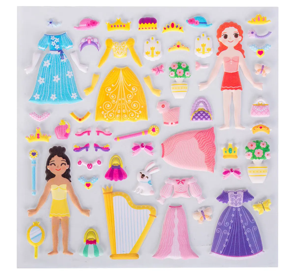 Youreka Puffy Sticker Playset Princess Castle, 116 Repositionable Puffy Stickers, Art & Craft Set for Kids, 4Y+