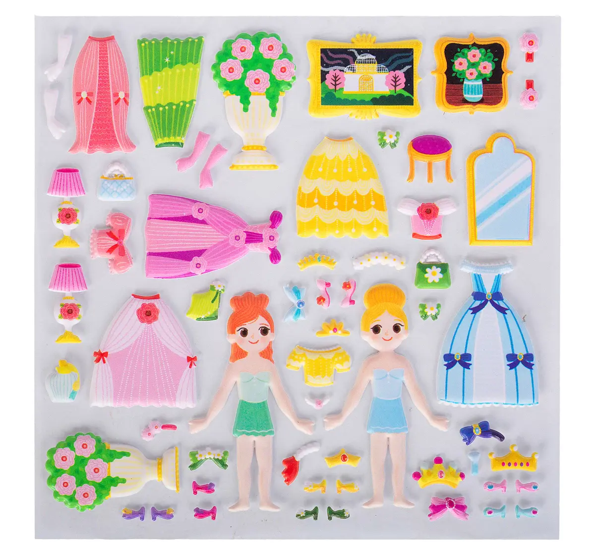 Youreka Puffy Sticker Playset Princess Castle, 116 Repositionable Puffy Stickers, Art & Craft Set for Kids, 4Y+