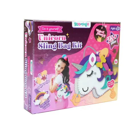 Bloomingo Diy Unicorn Sling Bag Kit, Art & Craft Kit, 4Y+