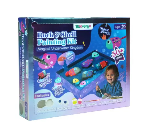 Bloomingo Rock & Shell Painting Kit - Magical Underwater Kingdom, Art & Craft Kit, 6Y+