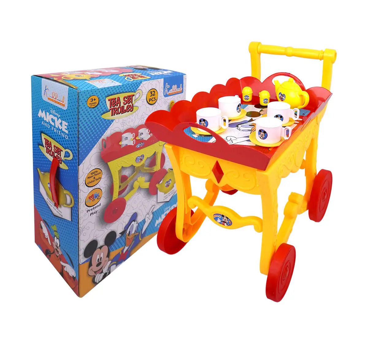 Kriiddaank Tea Trolley Set 32Pieces Mickey Mouse, 3Y+