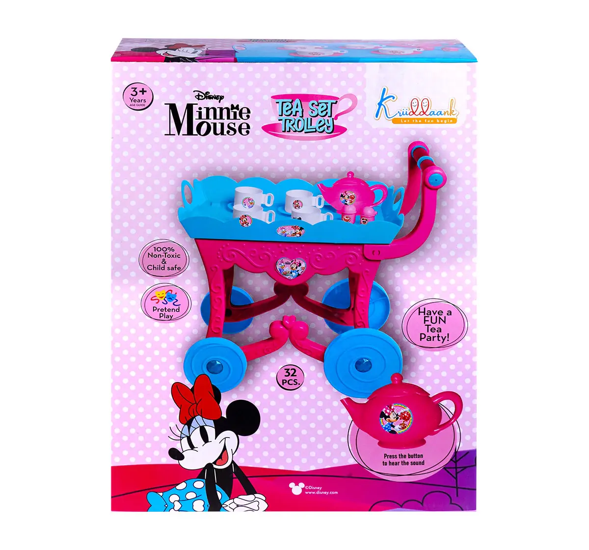 Kriiddaank Tea Trolley Set 32Pieces Minnie Mouse, 3Y+