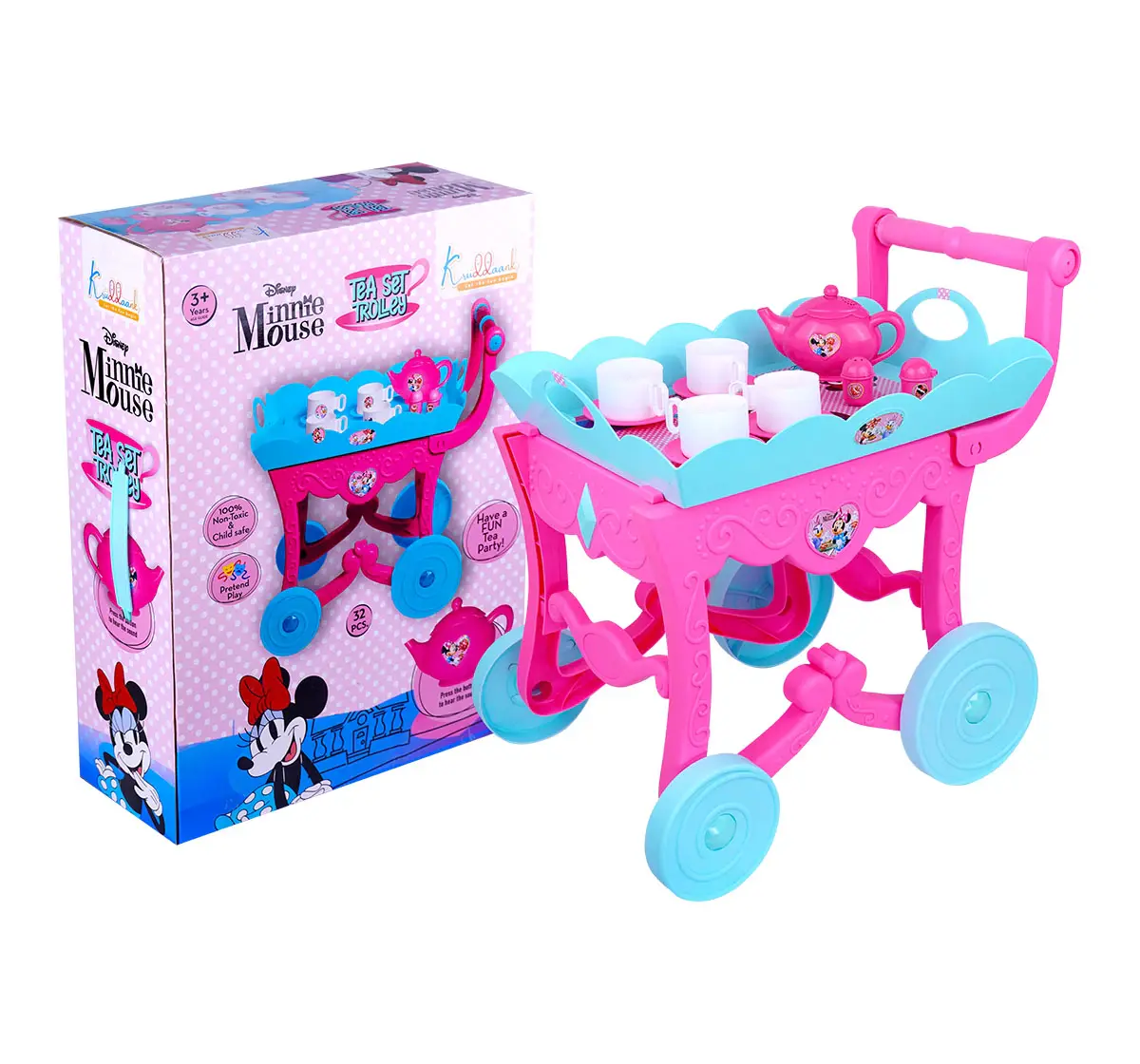 Kriiddaank Tea Trolley Set 32Pieces Minnie Mouse, 3Y+