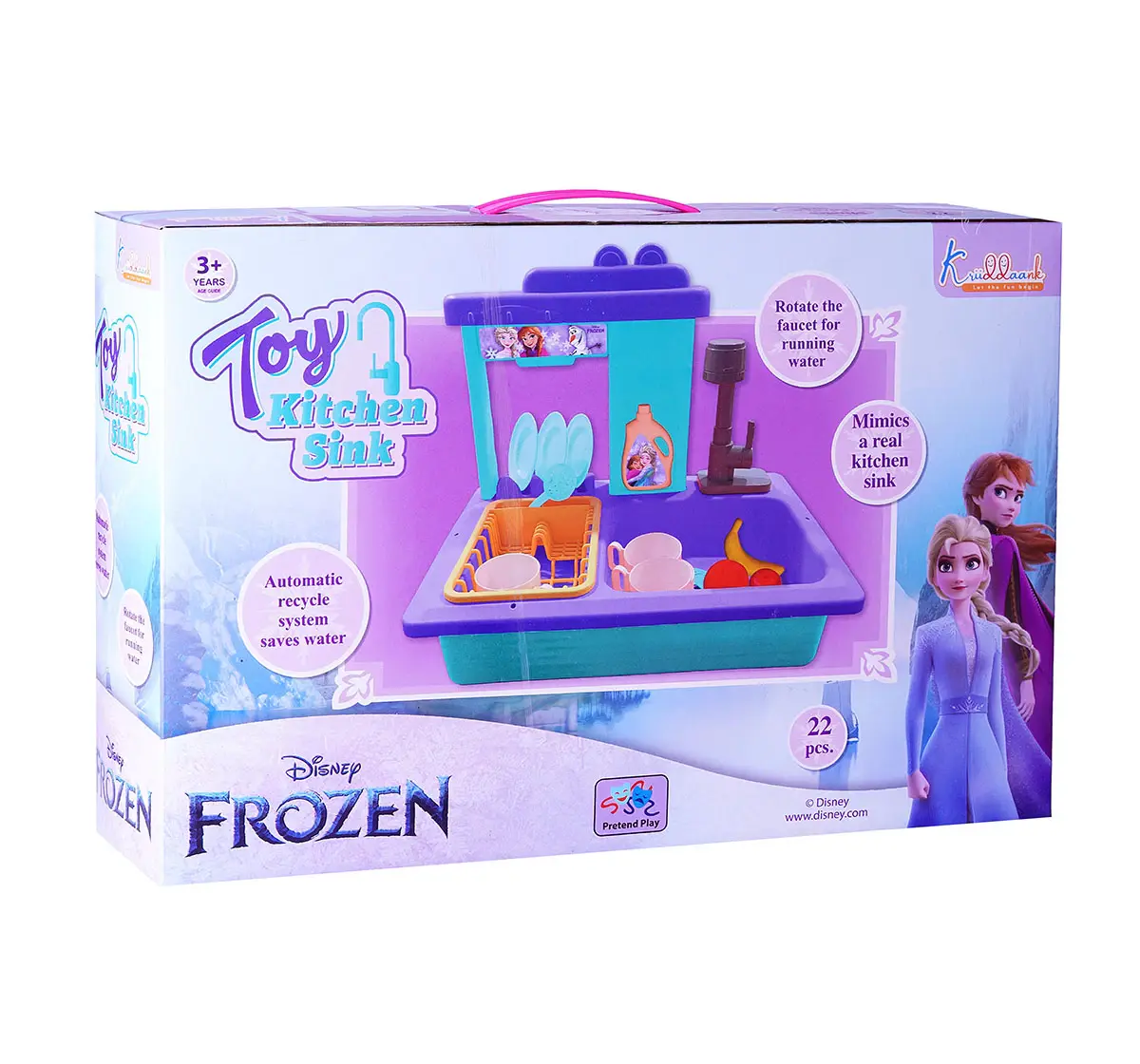 Kriiddaank Toy Kitchen Sink 22 Pieces Frozen, 3Y+