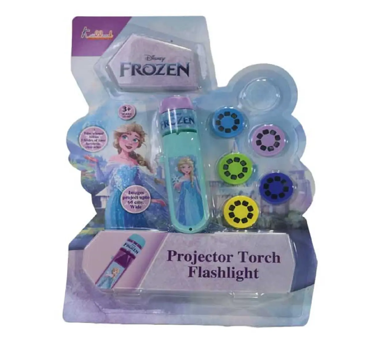 Kriiddaank Frozen Projector Flashlight Torch, Fun Learning Projector Torch 3Y+, 6 Slides and 24 Pattern, Multicolour