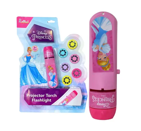 Kriiddaank Disney Princess Projector Flashlight Torch, Fun Learning Projector Torch 3Y+, 6 Slides and 24 Pattern, Multicolour