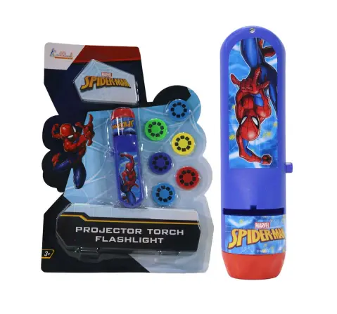 Kriiddaank Spiderman Projector Flashlight Torch, Fun Learning Projector Torch 3Y+, 6 Slides and 24 Pattern, Multicolour