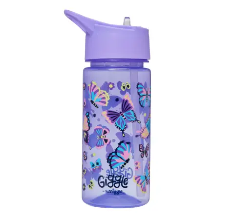 Smiggle Giggle 6 Collection Water Bottle 450 ml For Kids Age 3Y+, Lilac