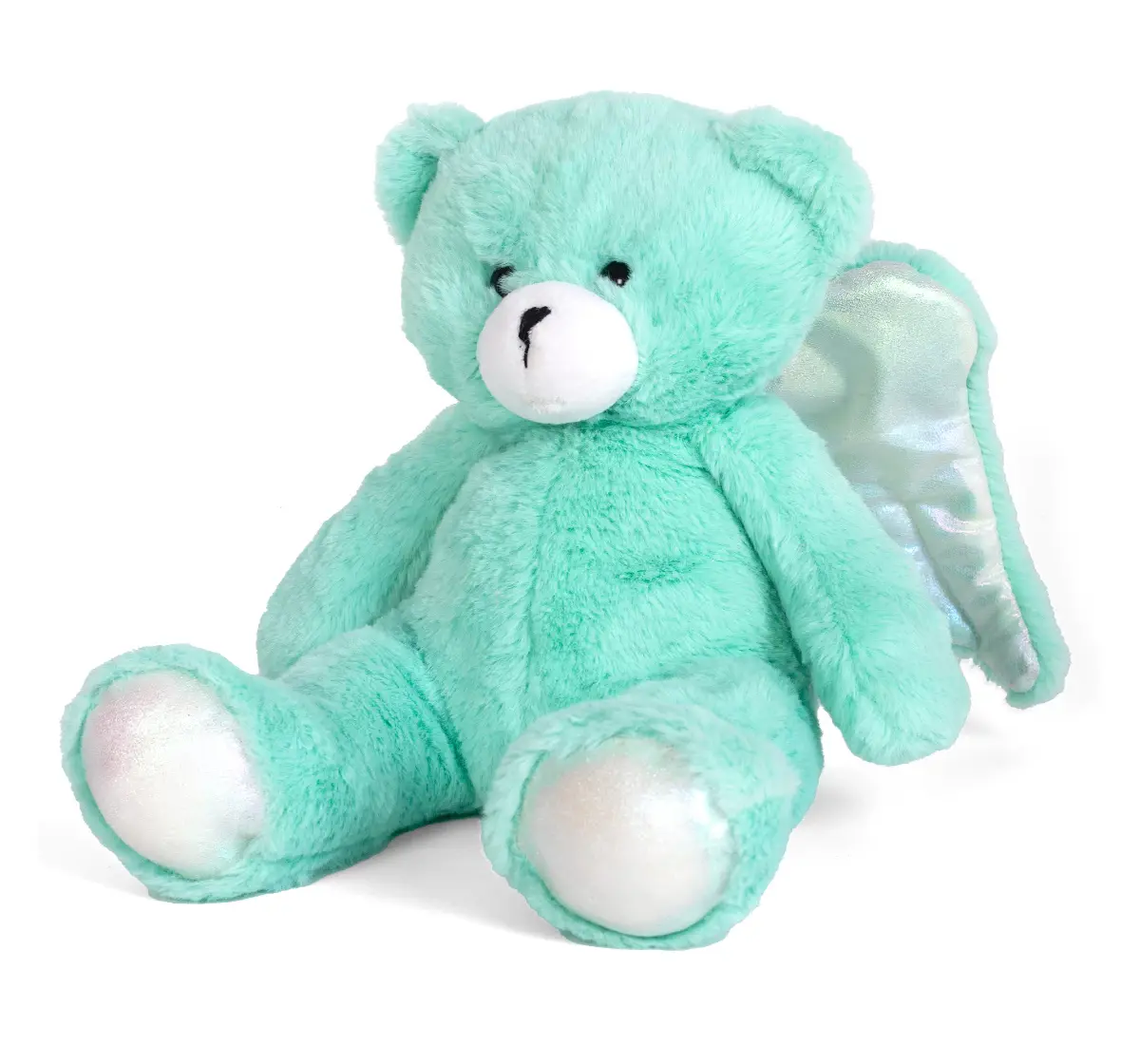 Fuzzbuzz Angel Bear 28cm Soft Toy, Cuddly Teddy Bear Plush Toy, Blue