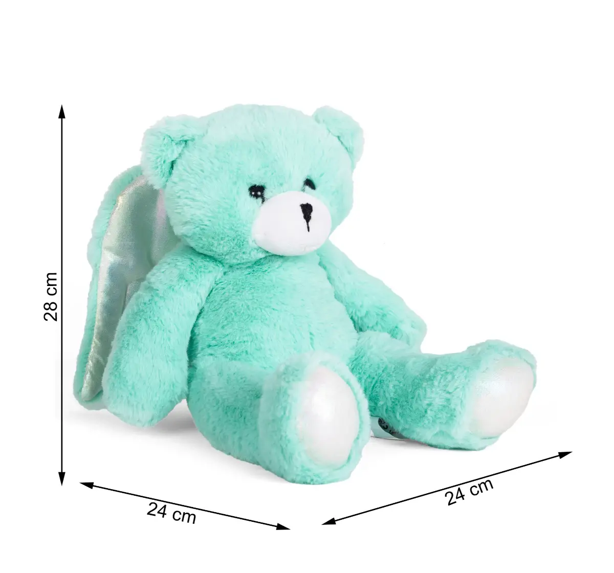 Fuzzbuzz Angel Bear 28cm Soft Toy, Cuddly Teddy Bear Plush Toy, Blue