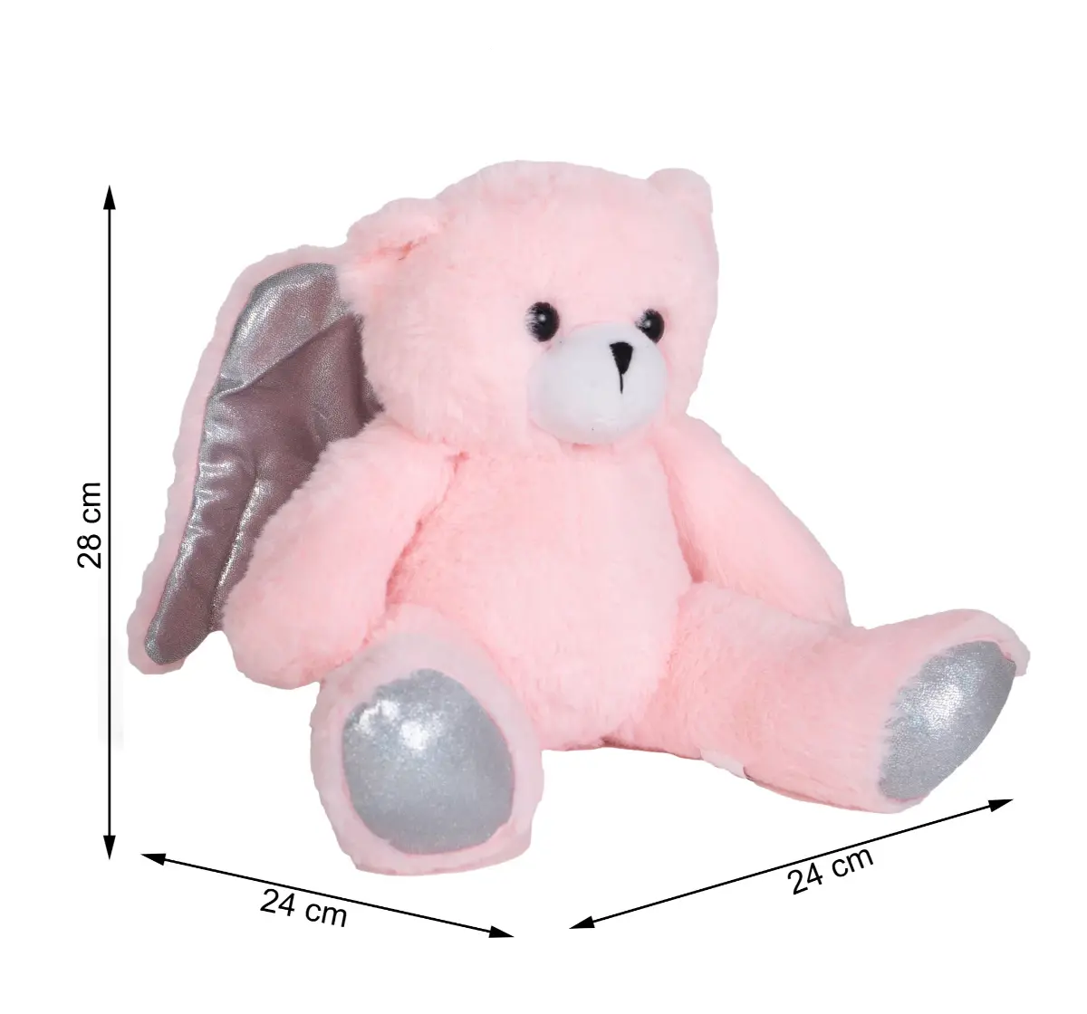 Fuzzbuzz Angel Bear 28cm Soft Toy, Cuddly Teddy Bear Plush Toy, Pink