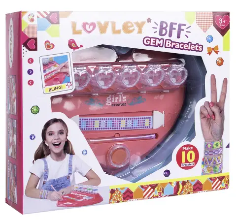 Luvley BFF Gem Bracelets Making Set, Make 10 Bracelets, 3Y+