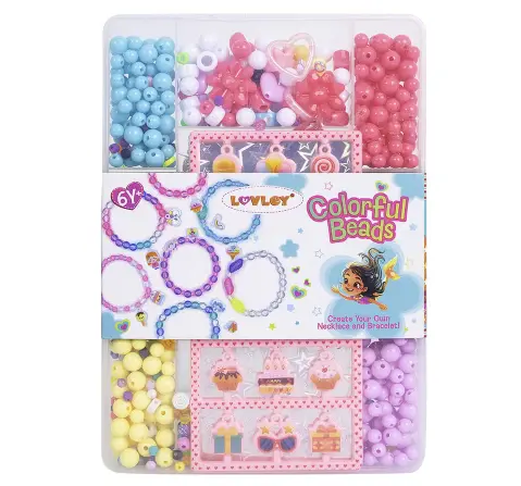Luvley Colourful Beads for Necklace & Bracelet, 6Y+